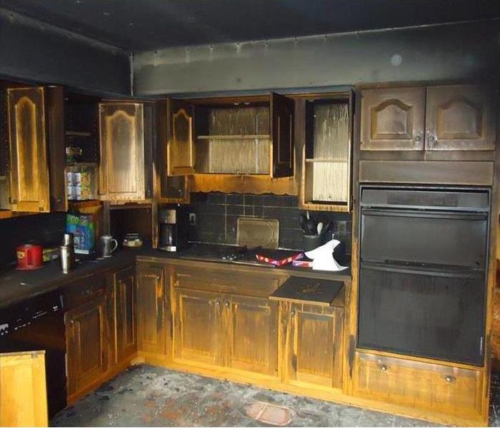 burned kitchen before